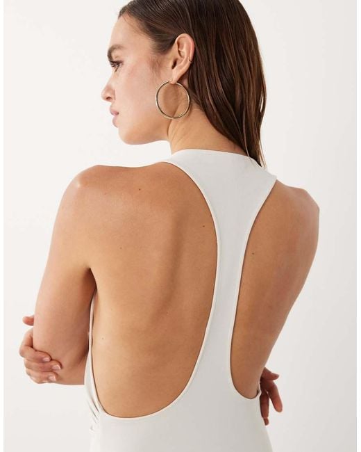 Mango Multicolor Starring Hailey Bieber Cut Out Back Cinched Waist Mini Dress