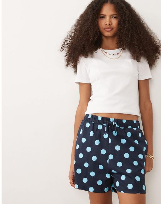 Threadbare Blue Jersey Pull On Shorts With Drawstring