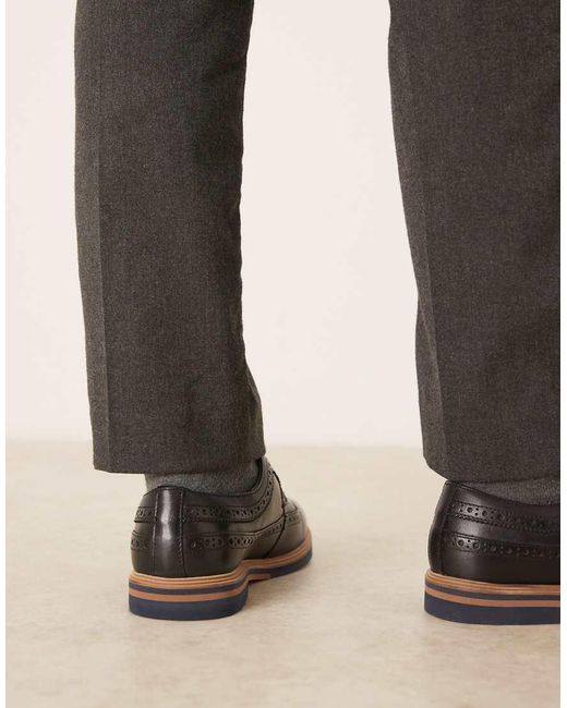 ASOS Black Lace Up Brogue Shoes for men
