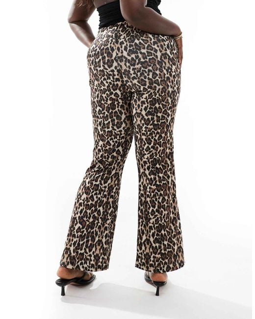 ONLY Black Ribbed Flare Trousers