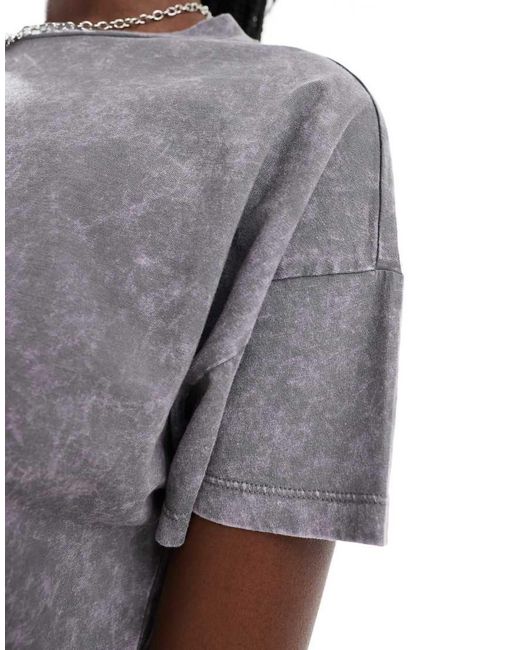 Noisy May Gray Boxy Fit Cropped Top