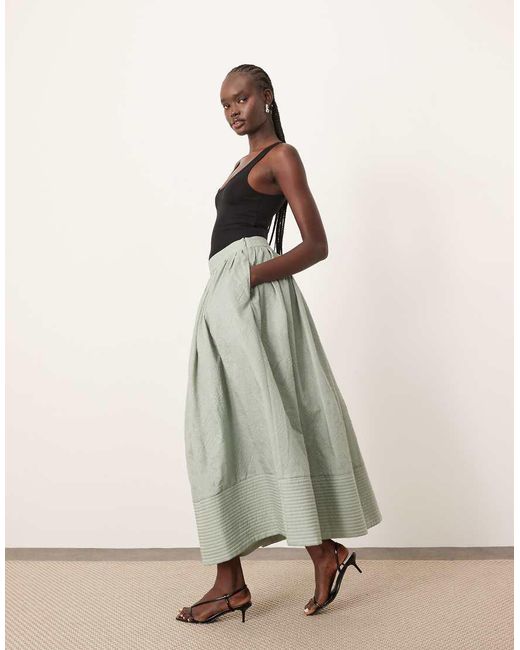 ARRANGE Natural Textured Maxi Skirt With Pockets