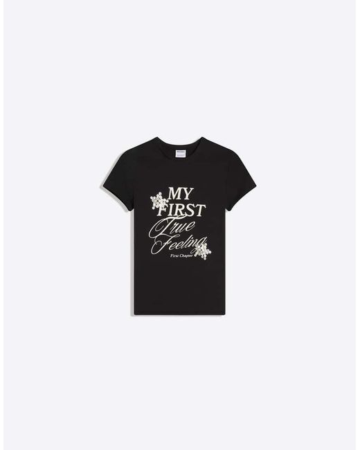 Bershka Black Short Sleeve Print T-shirt