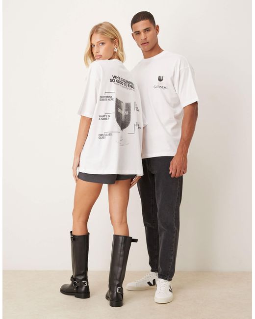 ASOS White Oversized Unisex T-shirt With Guinness Prints