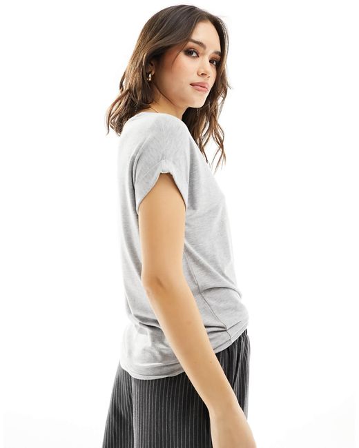 ONLY Gray Soft Round Neck T-shirt