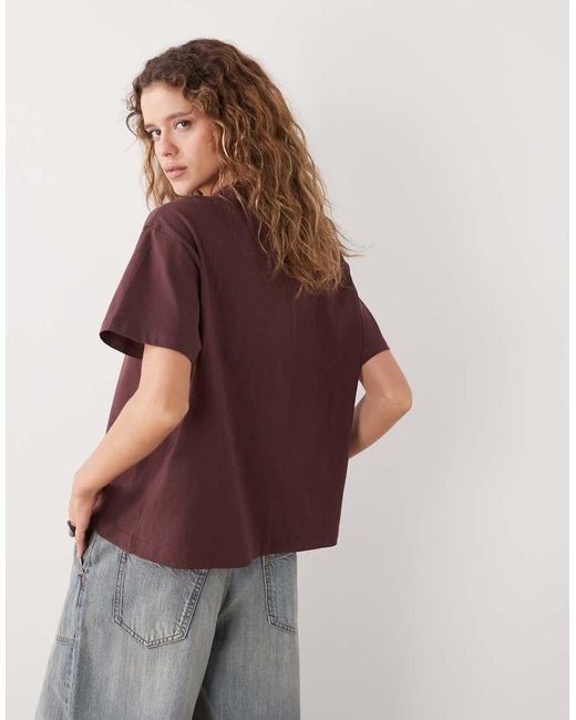 Weekday Red Boxy Fit T-shirt