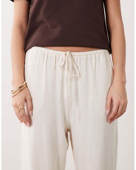 Miss Selfridge Natural Linen Look Pull On Pants