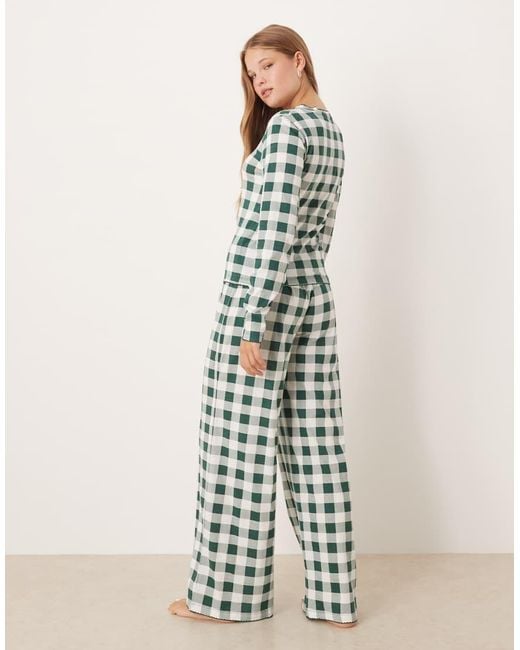 ASOS Green Mix & Match Pajama Henley Tee