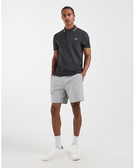 Fred Perry Gray Tennis Performance Twin Tipped Logo Polo Shirt for men