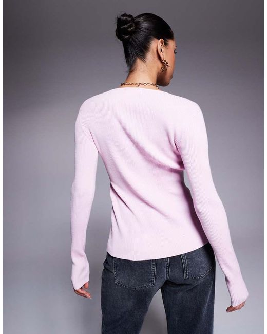 Kaiia Purple Exclusive Button Through Split Front Longline Cardigan