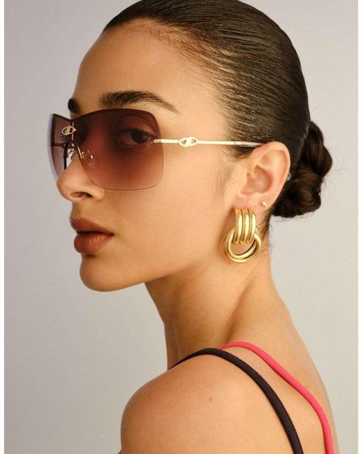 Le Specs Brown Paralell Universe Visor Sunglasses