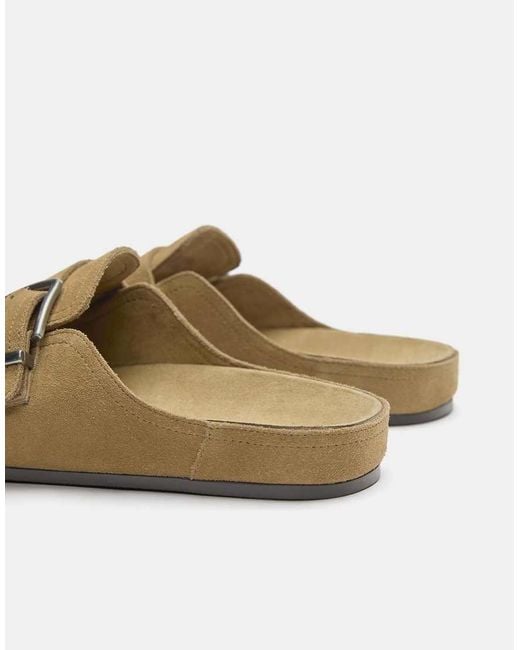 Pull&Bear Multicolor Leather Buckle Clogs