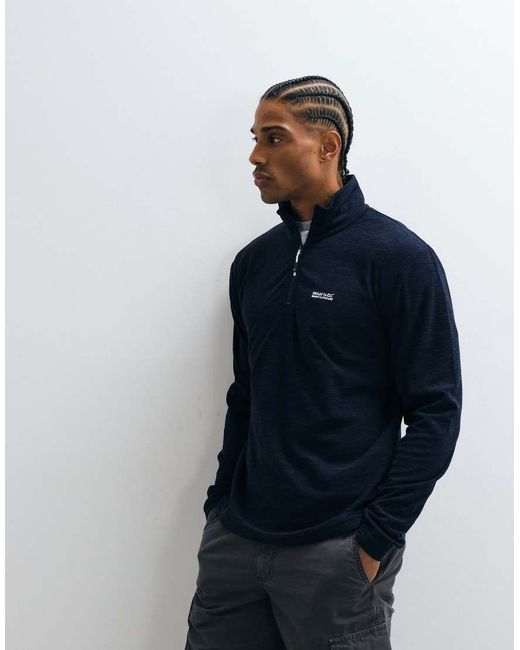 Regatta Blue Lightweight Thompson Marl Half Zip Fleece for men