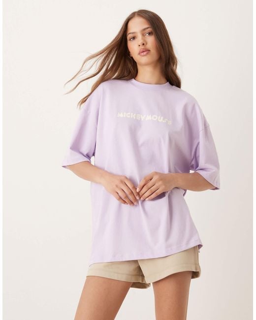 ASOS Pink Disney Oversize T-Shirt With Mickey Mouse Print