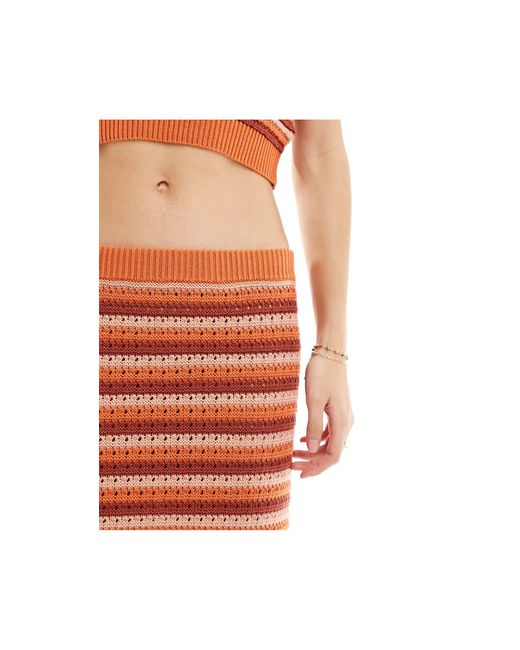 Rhythm Red Spirit Knit Beach Stripe Midi Co-ord Skirt