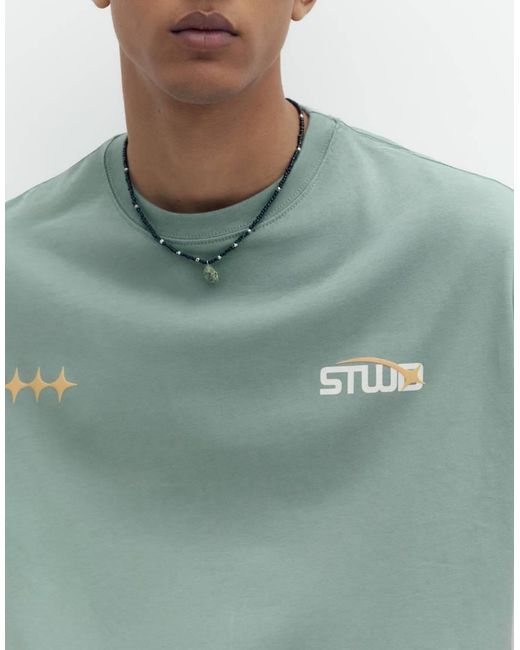 Pull&Bear Green Stwd Star T-shirt for men