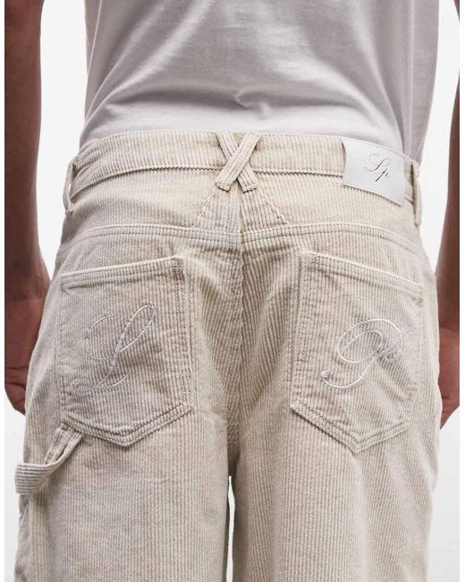 Liquor N Poker Natural Washed Corduroy Carpenter Jorts for men