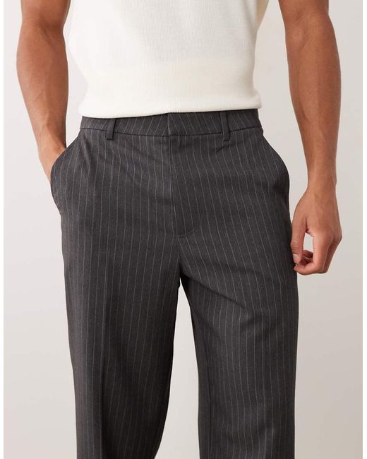 Cotton On Gray Baggy Tailored Pleated Trouser for men