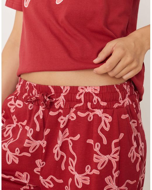 Threadbare Red – kurzärmliger pyjama