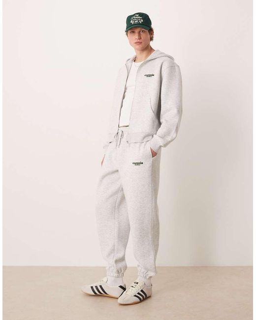 ASOS Natural Relaxed Fit Boxy Zip Up Hoodie With Chest Print for men