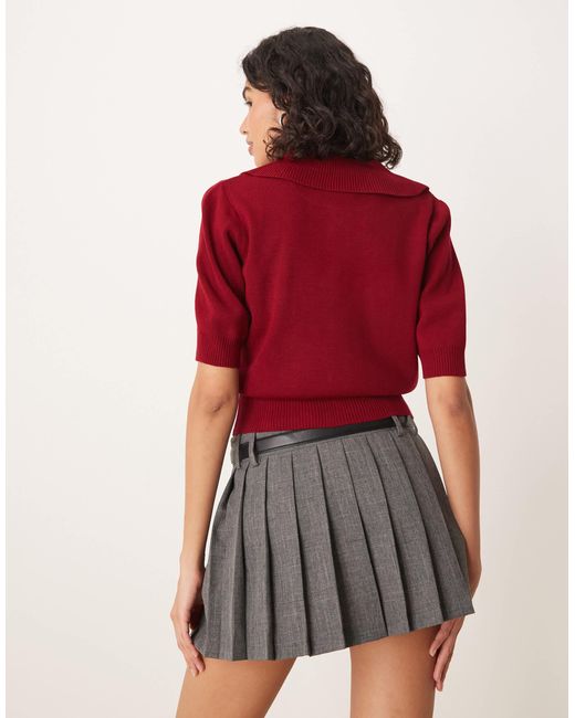 Gilet structuré en maille avec col polo ASOS en coloris Red