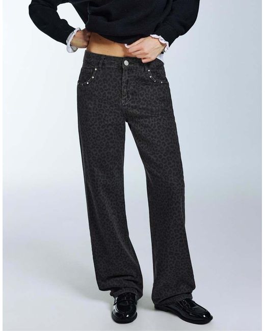 Pull&Bear Blue Leopard Stud Jeans