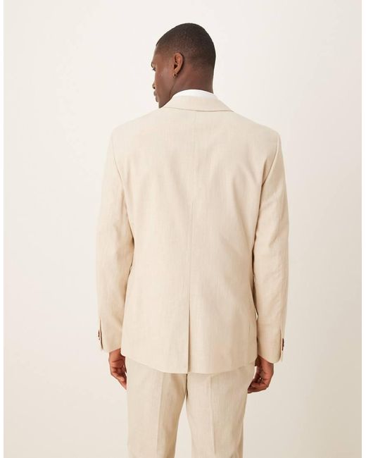ASOS Natural Linen Look Slim Suit Jacket for men