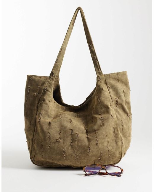 ASOS Natural Textured Tote Bag for men