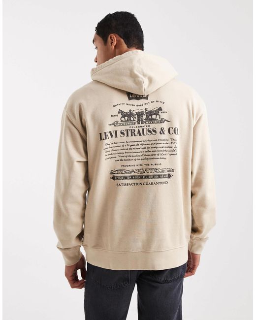 Levi's Natural Logo Back Print Relaxed Fit Hoodie for men