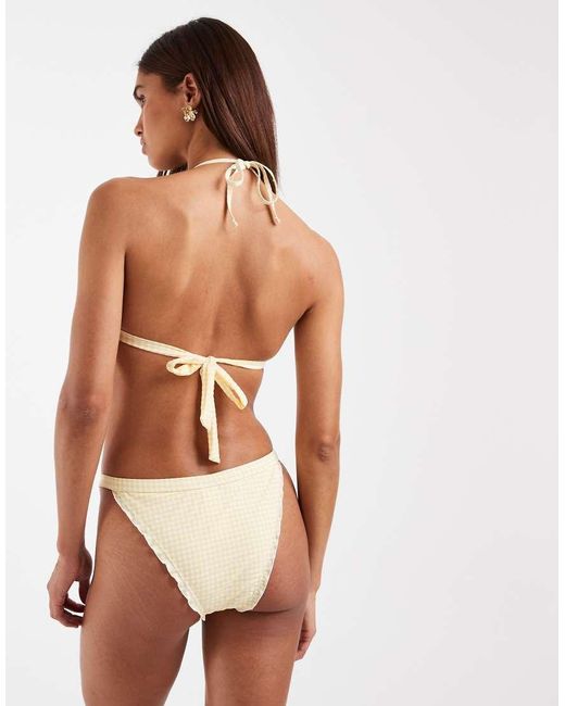 Vero Moda Yellow Gathered Triangle Bikini Top
