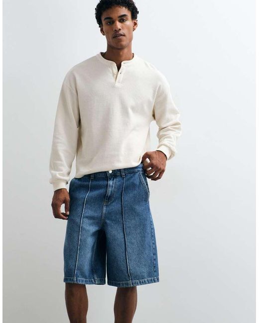 ASOS White Loose Longer Length Jorts for men