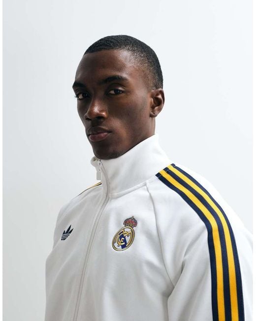 Adidas Originals White Real Madrid Originals Track Top for men