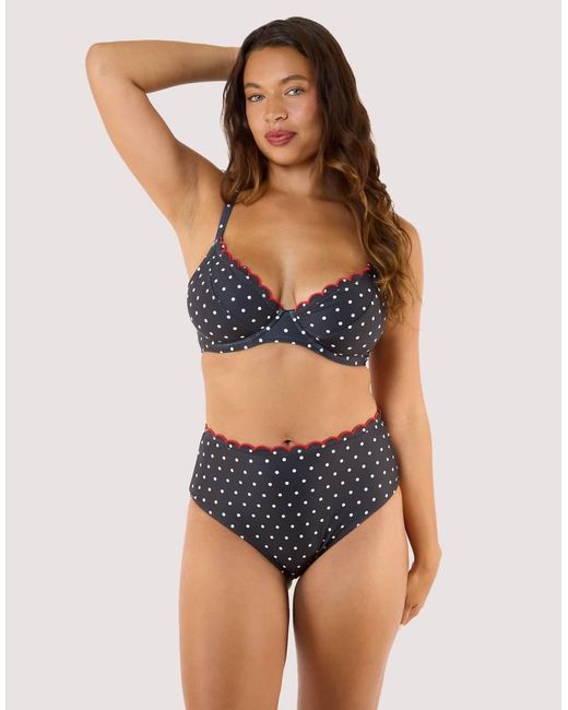 Peek & Beau Blue Dottie Scallop Underwired Plunge Top