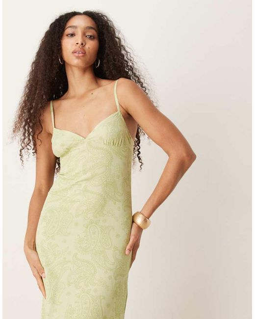Motel Green Sastra Paisley Print Cami Midi Dress