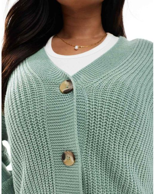 ONLY Green V-neck Cardigan