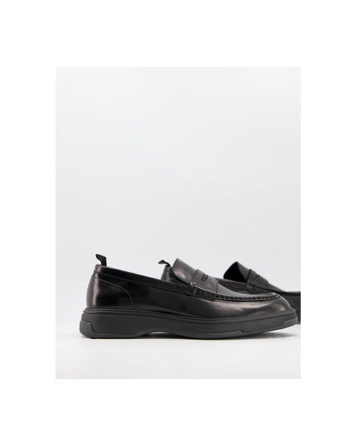Calvin Klein – pegasus – penny-loafer aus em leder in Black für Herren