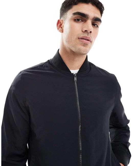 ASOS Blue Lightweight Bomber Jacket for men