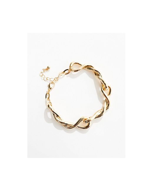 ASOS Metallic Bracelet With Twisted Chain Design