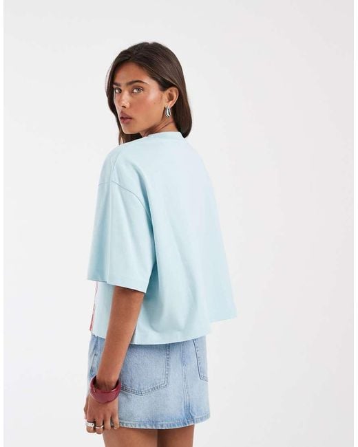 ASOS White Boxy Crop Tee With Hawaii Sports Graphic