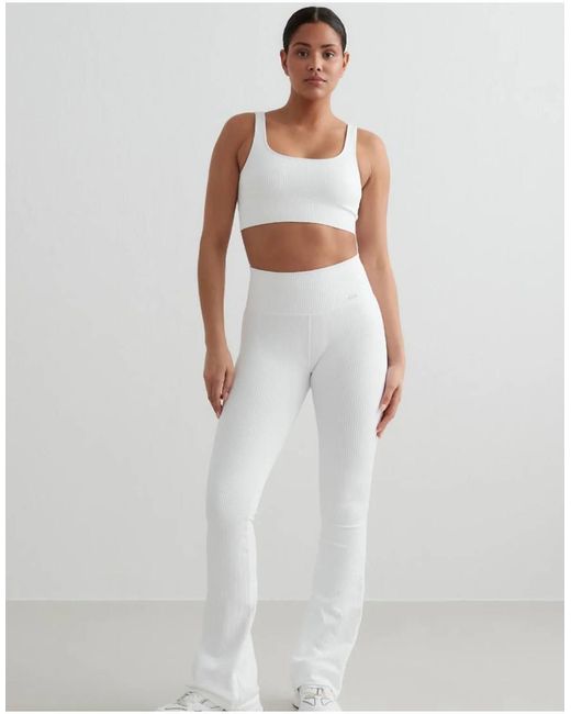 Aim'n White Ribbed Seamless Bra