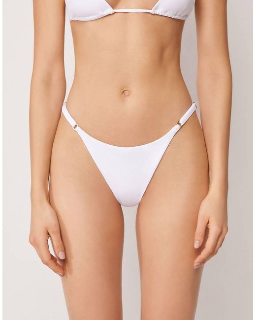 Calzedonia White Premium Fit Thong Bikini Bottom