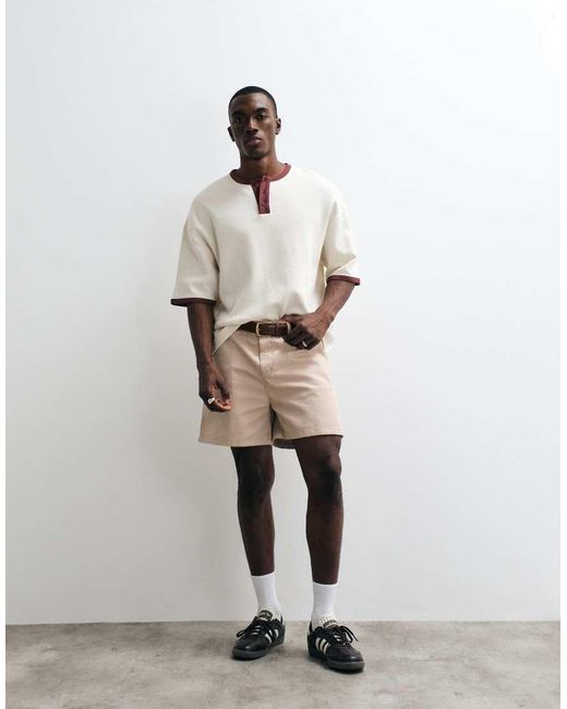 ASOS Natural Shorter Length Short for men