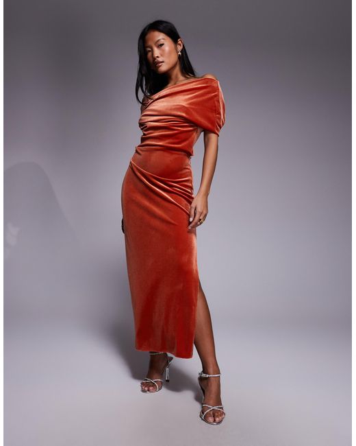 knee length dresses for ladies Kiara Velvet Midi Dress main image 1