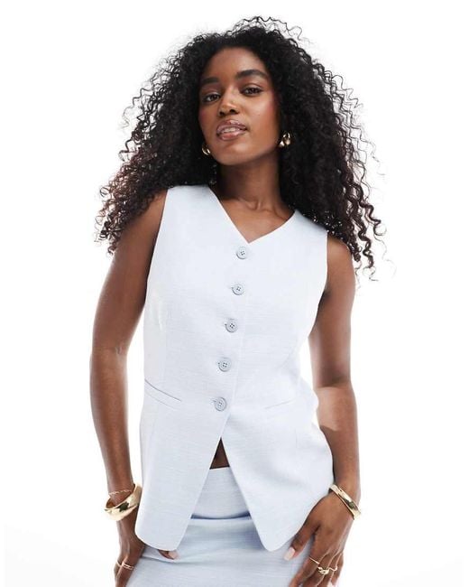 New Look White Co-Ord Boucle Waistcoat