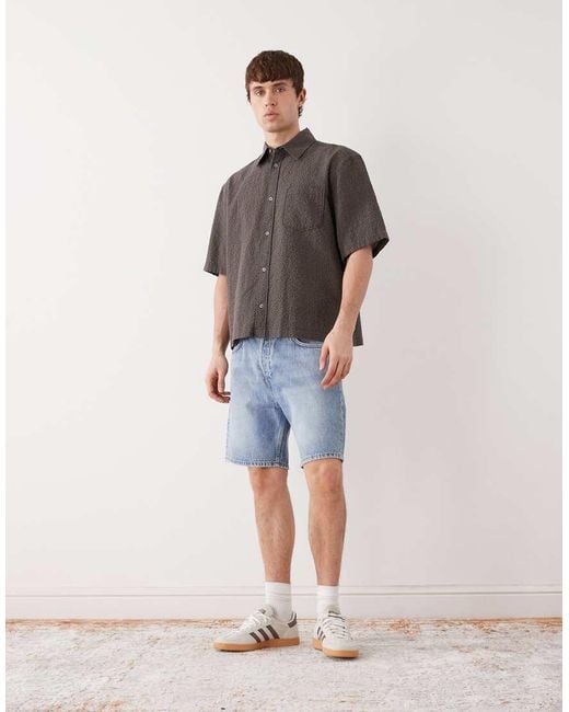 Weekday Gray Oversized Denim Shorts for men