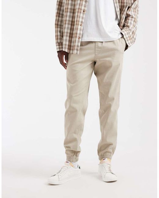 Jack & Jones Natural Slim Fit Cuffed joggers for men