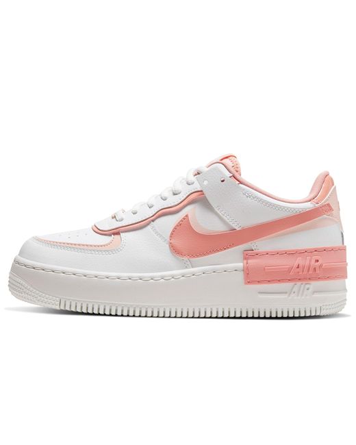 Air Force 1 Shadow - Sneakers bianche e corallo di Nike in Rosa | Lyst