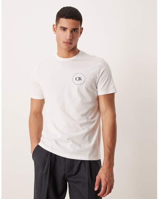 Calvin Klein White Graphic T-Shirt for men