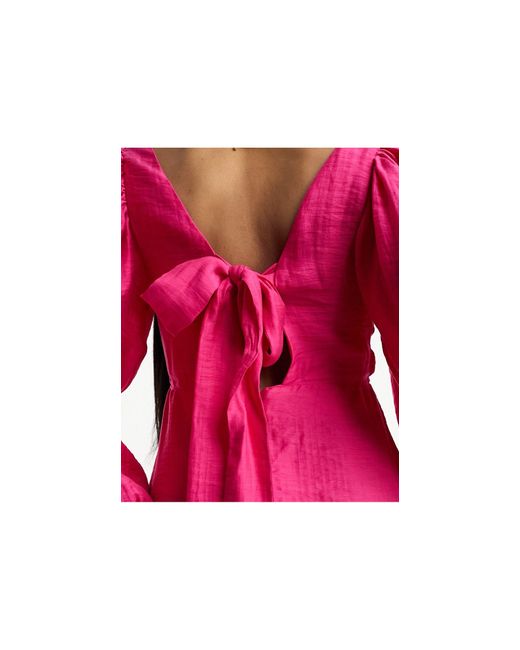 Zendaya - robe longueur mollet à manches ballon Nobody's Child en coloris Pink