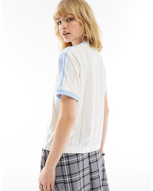 Adidas Originals White Three Stripe T-shirt